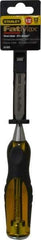 Stanley - 9" OAL x 1/2" Blade Width Wood Chisel - 1/2" Tip, Acetate & Rubber Grip Handle - Strong Tooling