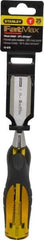 Stanley - 9" OAL x 1" Blade Width Wood Chisel - 1" Tip, Acetate & Rubber Grip Handle - Strong Tooling