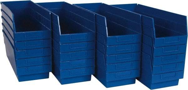 Quantum Storage - 50 Lb. Load Capacity, 17-7/8" Deep, Blue Polypropylene Hopper Shelf Bin - 6" High x 6-5/8" Wide x 17-7/8" Long - Strong Tooling