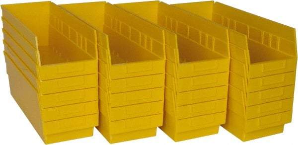 Quantum Storage - 50 Lb. Load Capacity, 17-7/8" Deep, Yellow Polypropylene Hopper Shelf Bin - 6" High x 6-5/8" Wide x 17-7/8" Long - Strong Tooling