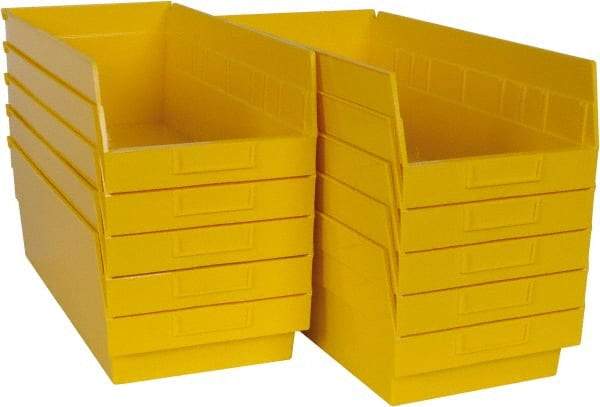 Quantum Storage - 50 Lb. Load Capacity, 17-7/8" Deep, Yellow Polypropylene Hopper Shelf Bin - 6" High x 8-3/8" Wide x 17-7/8" Long - Strong Tooling