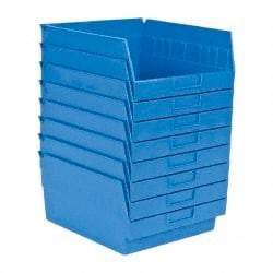 Quantum Storage - 50 Lb. Load Capacity, 11-5/8" Deep, Blue Polypropylene Hopper Shelf Bin - 6" High x 11-1/8" Wide x 11-5/8" Long - Strong Tooling