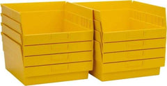 Quantum Storage - 50 Lb. Load Capacity, 11-5/8" Deep, Yellow Polypropylene Hopper Shelf Bin - 6" High x 11-1/8" Wide x 11-5/8" Long - Strong Tooling