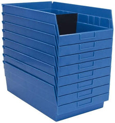 Quantum Storage - 50 Lb. Load Capacity, 17-7/8" Deep, Blue Polypropylene Hopper Shelf Bin - 6" High x 11-1/8" Wide x 17-7/8" Long - Strong Tooling