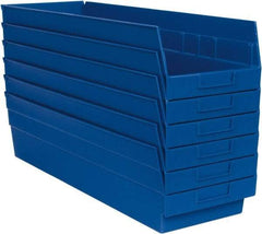 Quantum Storage - 50 Lb. Load Capacity, 23-5/8" Deep, Blue Polypropylene Hopper Shelf Bin - 6" High x 8-3/8" Wide x 23-5/8" Long - Strong Tooling