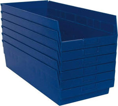 Quantum Storage - 50 Lb. Load Capacity, 23-5/8" Deep, Blue Polypropylene Hopper Shelf Bin - 6" High x 11-1/8" Wide x 23-5/8" Long - Strong Tooling