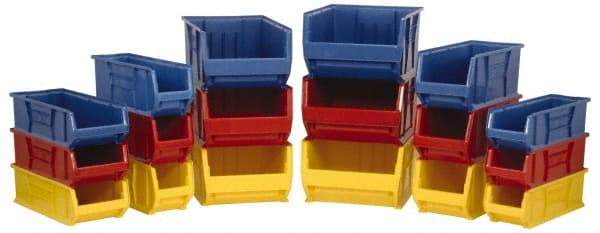 Quantum Storage - 100 Lb. Load Capacity, 35-7/8" Deep, Blue Polypropylene Hopper Stacking Bin - 17-1/2" High x 16-1/2" Wide x 35-7/8" Long - Strong Tooling