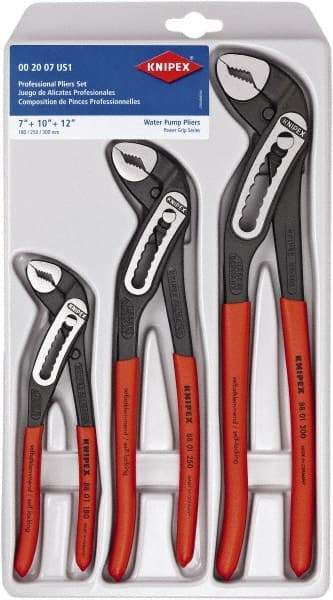 Knipex - 3 Piece Pipe Wrench & Water Pump Plier Set - Comes in Plastic Deep-Drawn Packaging - Strong Tooling