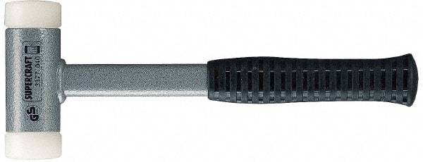 HALDER - 32 oz Head 1-3/4" Face Diam Nylon Dead Blow Hammer - 12" OAL, Steel Handle - Strong Tooling