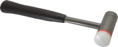 HALDER - 28 oz Head 1-3/8" Face Diam Nylon 2-in-1 Dead Blow Hammer - 11-1/2" OAL, Steel Handle - Strong Tooling