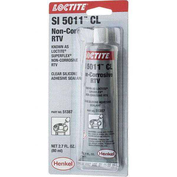 Loctite - 80 mL Tube Clear Silicone Sealant - NC RTV SIL-CL 80ML LOCTITE SUPERFLX RTV - Strong Tooling