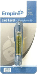 Empire Level - 1 Vial, 3" Long, Plastic Line Level - 5/8" High x 1/2" Wide, Yellow - Strong Tooling