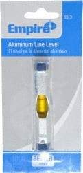 Empire Level - 1 Vial, 3" Long, Aluminum Line Level - 1-3/8" High x 5/8" Wide, Silver - Strong Tooling