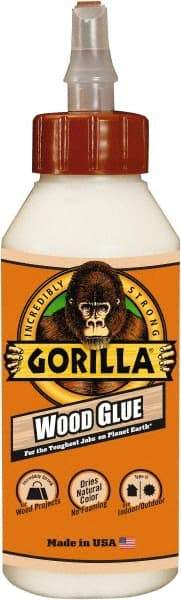 Gorilla Glue - 8 oz Bottle Natural Wood Glue - 3 to 4 hr Working Time, 24 hr Full Cure Time, Bonds to Cork Board & Wood - Strong Tooling