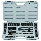 STANLEY® 1/4" & 3/8" Drive 69 Piece Fractional & Metric Black Chrome Laser Etched Socket Set - Strong Tooling