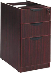 ALERA - 15-5/8" Wide x 28-1/2" High x 28-1/2" Deep, 3 Drawer Full Pedestal - Woodgrain Laminate, Mahogany - Strong Tooling