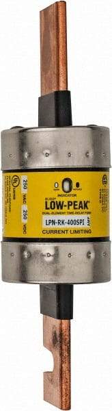 Cooper Bussmann - 250 VAC/VDC, 400 Amp, Time Delay General Purpose Fuse - Bolt-on Mount, 8-5/8" OAL, 100 at DC, 300 at AC (RMS) kA Rating, 2-3/8" Diam - Strong Tooling