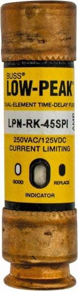 Cooper Bussmann - 125 VDC, 250 VAC, 45 Amp, Time Delay General Purpose Fuse - Fuse Holder Mount, 76.2mm OAL, 100 at DC, 300 at AC (RMS) kA Rating, 13/16" Diam - Strong Tooling