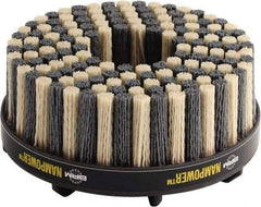 Brush Research Mfg. - 5" 180 Grit Ceramic/Silicon Carbide Tapered Disc Brush - Medium Fine Grade, CNC Adapter Connector, 0.71" Trim Length, 7/8" Arbor Hole - Strong Tooling