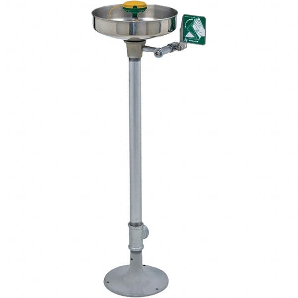 Haws - 15" Wide x 38" High, Pedestal Mount, Stainless Steel Bowl, Eye & Face Wash Station - 11" Inlet, 3.7 GPM Flow Rate - Strong Tooling