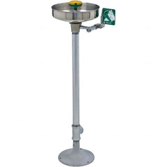 Haws - 15" Wide x 38" High, Pedestal Mount, Stainless Steel Bowl, Eye & Face Wash Station - 11" Inlet, 3.7 GPM Flow Rate - Strong Tooling