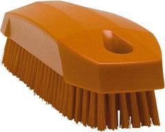 Vikan - 0.7" Bristle Length, Polyester Scrub Brush - 1-1/2" Wide Head, 4-1/2" OAL, Orange, Polypropylene Block - Strong Tooling