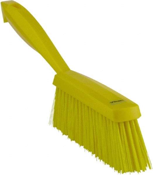 Vikan - 14" OAL, Polyester Staple Set Bench Brush - 2" Bristle Length, 6-3/8" Long Head, Yellow - Strong Tooling