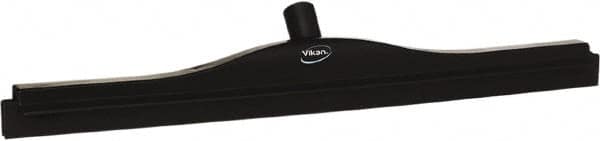 Vikan - 24" Rubber Blade Floor Squeegee - Double Edge, Black, Plastic Holder - Strong Tooling