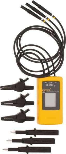 Fluke - 3 Phase, 40 to 700 VAC, 15 to 400 Hz, 32 to 104°F, LCD Display Phase Rotation Tester - No Battery Required, Includes Alligator Clips, Self-Retaining Test Probes, User Manual, EN 61010, EN 61557-7 - Strong Tooling