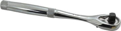 Proto - 3/8" Drive Pear Head Ratchet - Chrome Finish, 8-1/2" OAL, 45 Gear Teeth, Standard Knurled Handle, Standard Head - Strong Tooling