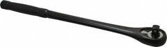 Proto - 1/2" Drive Pear Head Standard Ratchet - Black Oxide Finish, 15" OAL, 45 Gear Teeth, Standard Knurled Handle, Standard Head - Strong Tooling