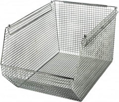 Quantum Storage - 175 Lb. Load Capacity, 18-1/2" Deep, Chrome Hopper Stacking Bin - 10-1/8" High x 11" Wide x 18-1/2" Long - Strong Tooling