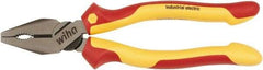 Wiha - 8" OAL, 1-13/16" Jaw Length, 1-5/32" Jaw Width, Insulated Slip Joint Pliers - Combination Pliers Tool - Strong Tooling