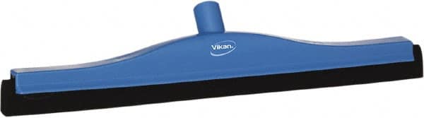 Vikan - 20" Foam Rubber Blade Bench Squeegee - Double Edge, Blue, Plastic Holder - Strong Tooling