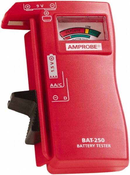 Amprobe - 0.9 VAC to 9 VAC, Battery Tester - Analog Display - Strong Tooling