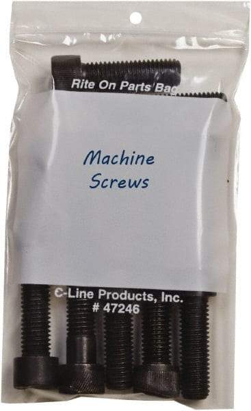 C-LINE - 4-3/4" Long x 9" Wide x 8-7/8" High, 0.002 mil Thick, Self Seal Antistatic Poly Bag - Clear & White - Strong Tooling