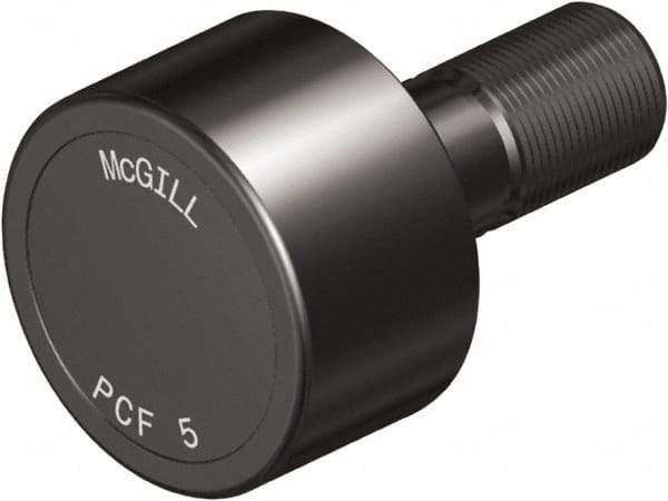 McGill - 3-1/4" Roller Diam x 2" Width, 1-1/4" Stud Diam x 2-1/2" Length, Plain Load Roller - Steel, 1-3/4" Thread Length, 1-1/4-12 Thread, 4-1/2" OAL, 14,300 Lb Dynamic Cap, 16,000 Lb Static Cap - Strong Tooling