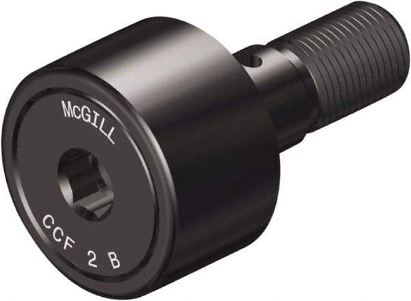 McGill - 1-1/4" Roller Diam x 3/4" Width, 1/2" Stud Diam x 1-1/4" Length, Crowned Sealed Stud Cam Follower with Hex - Steel, 5/8" Thread Length, 1/2-20 Thread, 2.03" OAL, 3,930 Lb Dynamic Cap, 4,250 Lb Static Cap - Strong Tooling