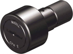 McGill - 1-3/8" Roller Diam x 3/4" Width, 1/2" Stud Diam x 1-1/4" Length, Heavy Stud Cam Follower - Steel, 5/8" Thread Length, 3/4-16 Thread, 2.03" OAL, 3,930 Lb Dynamic Cap, 8,500 Lb Static Cap - Strong Tooling