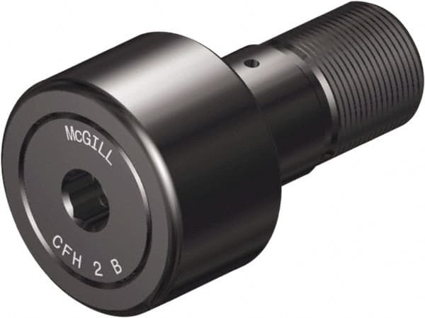 McGill - 7/8" Roller Diam x 1/2" Width, 7/16" Stud Diam x 3/8" Length, Sealed Heavy Stud Cam Follower with Hex - Steel, 3/8" Thread Length, 7/16-20 Thread, 1.41" OAL, 1,660 Lb Dynamic Cap, 4,130 Lb Static Cap - Strong Tooling