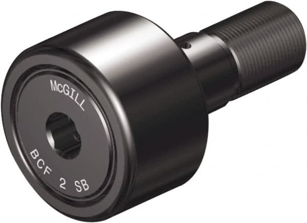 McGill - 1/2" Roller Diam x 3/8" Width, 3/16" Stud Diam x 5/8" Length, Sealed Self Lubricating Stud Cam Follower with Nonmetallic Bushing and Hex - Steel, 1/4" Thread Length, 10-32 Thread, 1.03" OAL - Strong Tooling