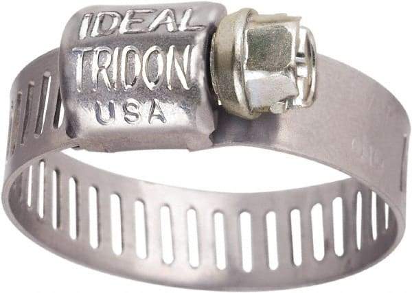 IDEAL TRIDON - SAE Size 6, 5/16 to 7/8" Diam, Stainless Steel Worm Drive Clamp - 5/16" Wide, Material Grade 301, Series Contractor - Strong Tooling