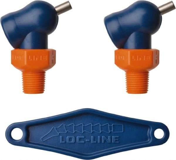 Loc-Line - 1/8" Hose Inside Diam, High-Pressure Coolant Hose Nozzle - NPT, for Use with Loc-Line Modular Hose System, 2 Pieces - Strong Tooling