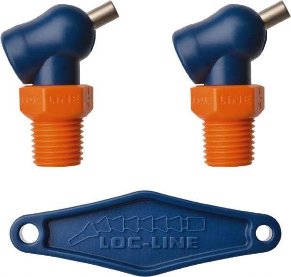 Loc-Line - 1/4" Hose Inside Diam x 5/32" Nozzle Diam, High-Pressure Coolant Hose Nozzle - NPT, for Use with Loc-Line Modular Hose System, 2 Pieces - Strong Tooling