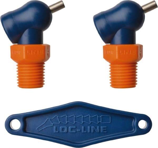 Loc-Line - 1/4" Hose Inside Diam, High-Pressure Coolant Hose Nozzle - NPT, for Use with Loc-Line Modular Hose System, 2 Pieces - Strong Tooling