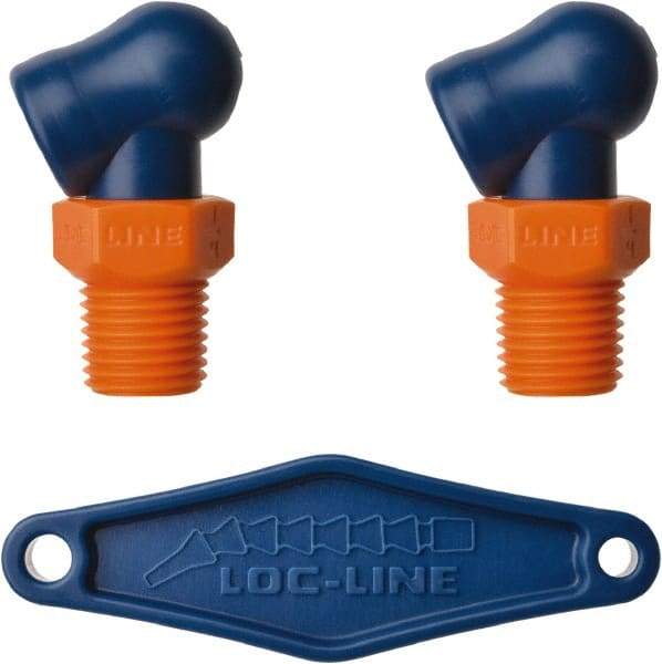 Loc-Line - 1/4" Hose Inside Diam, High-Pressure Coolant Hose Nozzle - NPT, for Use with Loc-Line Modular Hose System, 2 Pieces - Strong Tooling