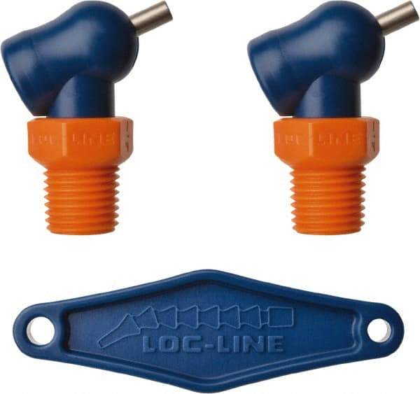 Loc-Line - 1/4" Hose Inside Diam x 1/16" Nozzle Diam, High-Pressure Coolant Hose Nozzle - NPT, for Use with Loc-Line Modular Hose System, 2 Pieces - Strong Tooling