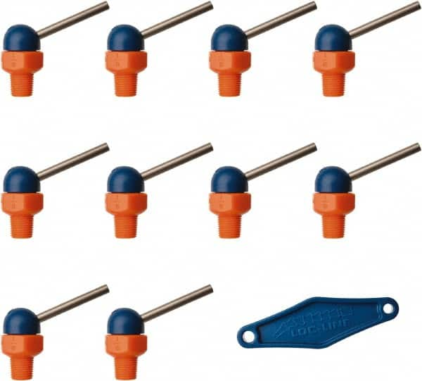 Loc-Line - 1/8" Hose Inside Diam x 1/16" Nozzle Diam, High-Pressure Coolant Hose Nozzle - NPT, for Use with Loc-Line Modular Hose System, 10 Pieces - Strong Tooling