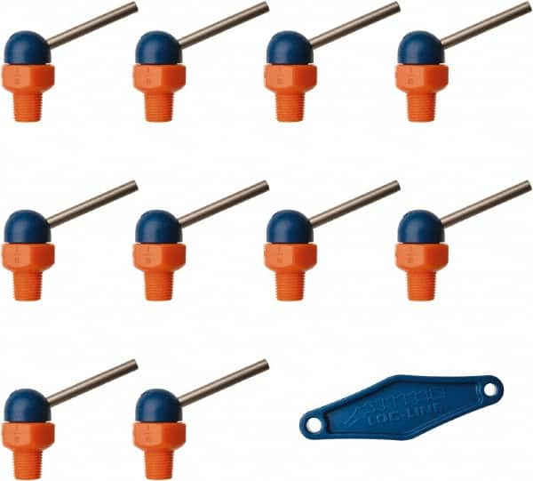 Loc-Line - 1/8" Hose Inside Diam, High-Pressure Coolant Hose Nozzle - NPT, for Use with Loc-Line Modular Hose System, 10 Pieces - Strong Tooling