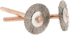 Dremel - 3/4" OD, 1/8" Shank Diam, Straight Filament Stainless Steel Wheel Brush - 0.0241" Face Width, 3/4" Trim Length, 15,000 RPM - Strong Tooling